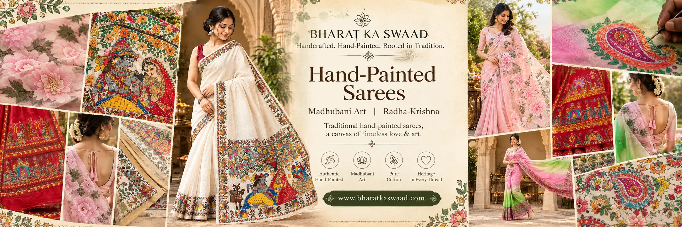 BKS Hand Painted Saree