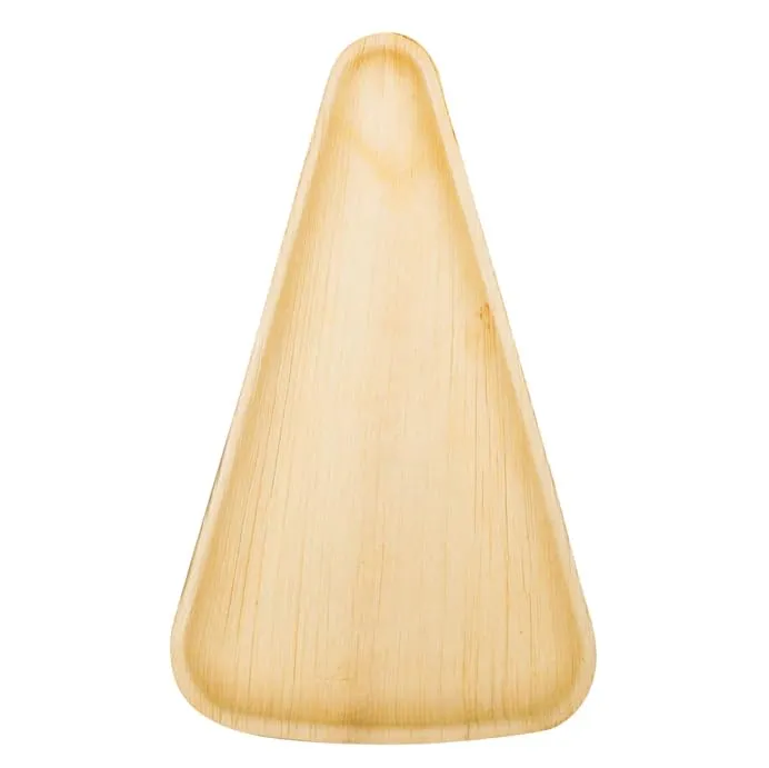 10x6 Inch Palm Leaf Triangle Pizza Slice Plates - 50 - Pack Disposable Eco-Friendly Biodegradable Like Bamboo - for Party, Wedding, Event
