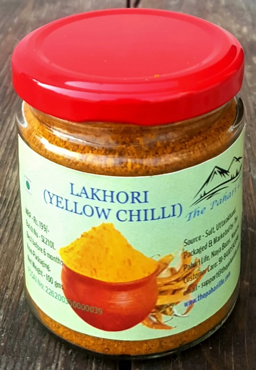 Himalayan Yellow Chilli (Lakhori) Powder from Kanatal (100gm)