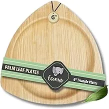 ECONUS Export Quality Plates| Pack of 50| 6 inch Triangle Shaped Disposable Plates, Areca Palm Leaf Plate for Party and Function