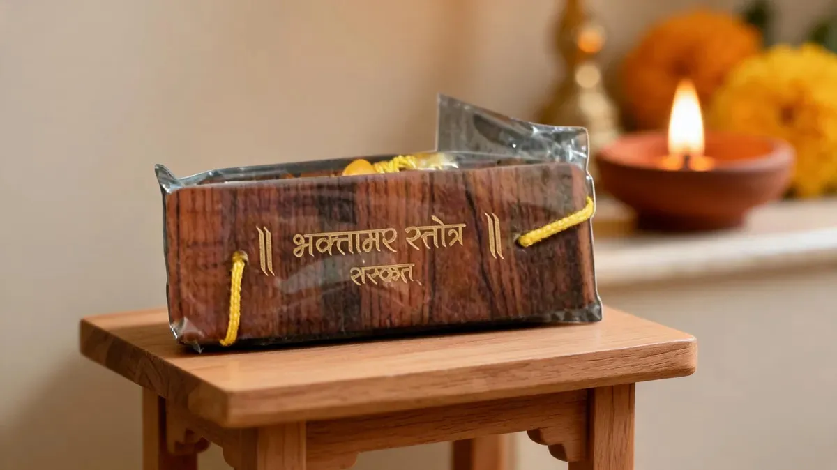 Bhaktamar Stotra (Set of 15 Pieces) – Jain Devotional Wooden Book