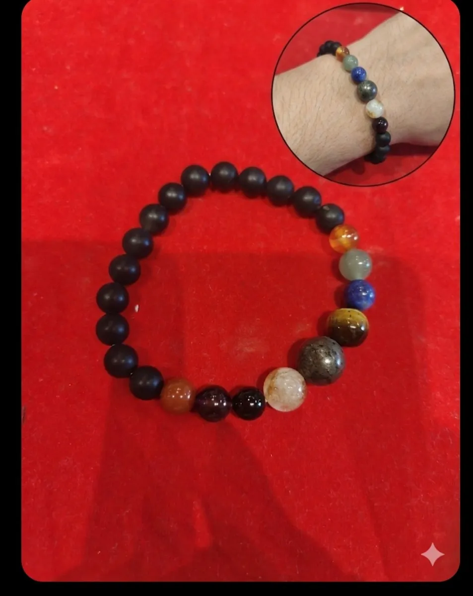 Celestial Leader: Natural Gemstone Solar System Energy Bracelet