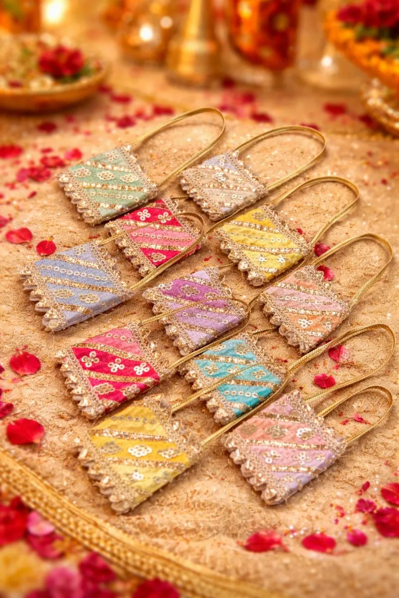 Designer Potli Coin Bags (Set of 12 Bags) – Festive Return Gift Pouches (Set of Assorted Colors)