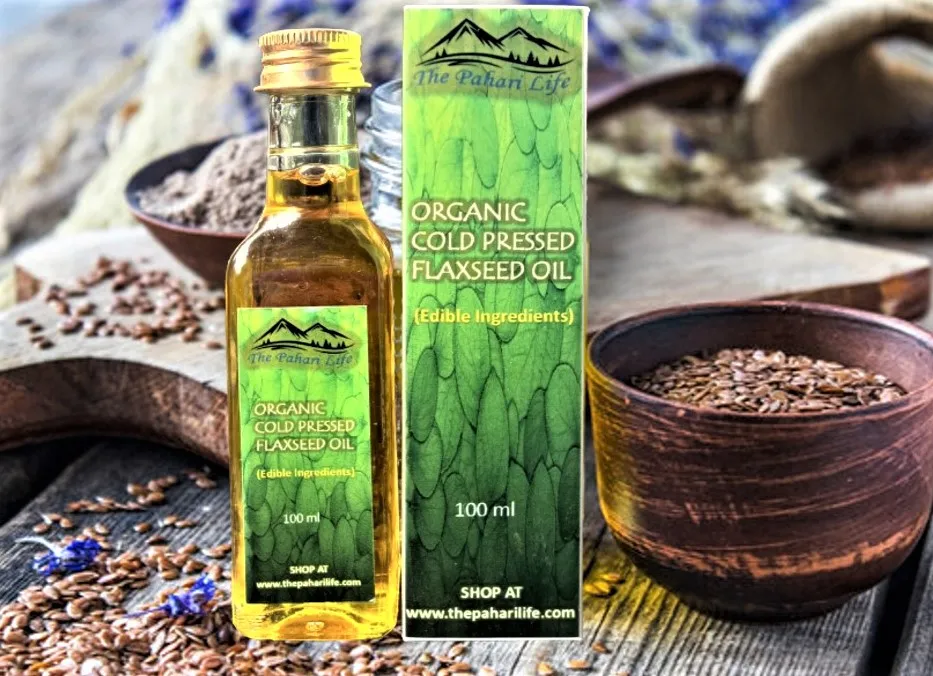 Cold Pressed Flax Seed Oil (Certified Organic) from Ranikhet (100 ml)