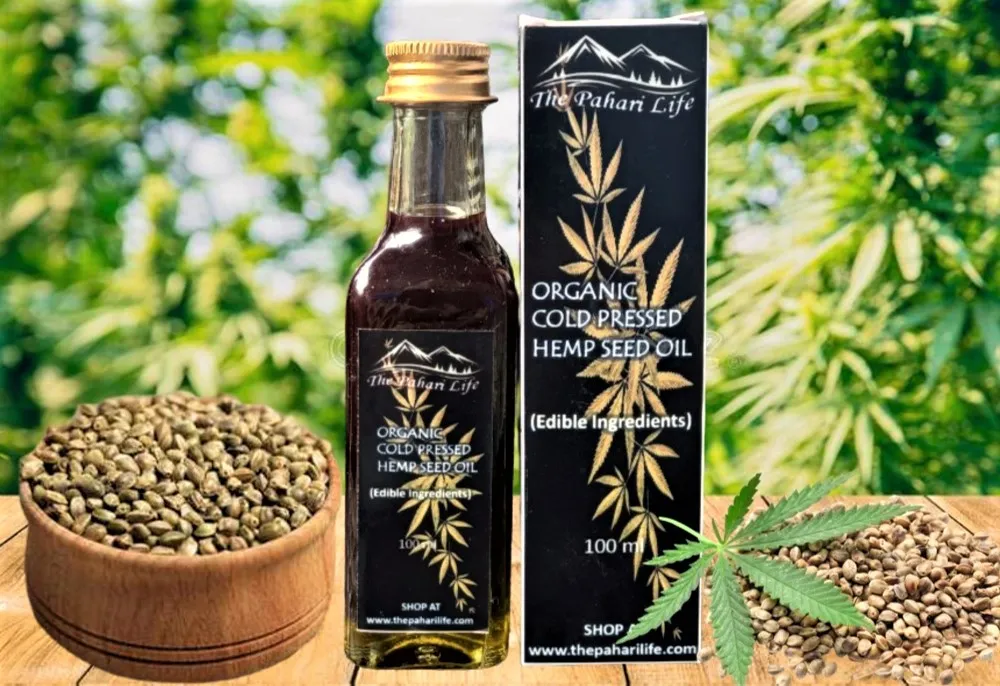 Cold Pressed Hemp Seed Oil (Certified Organic) from Ranikhet (100 ml)