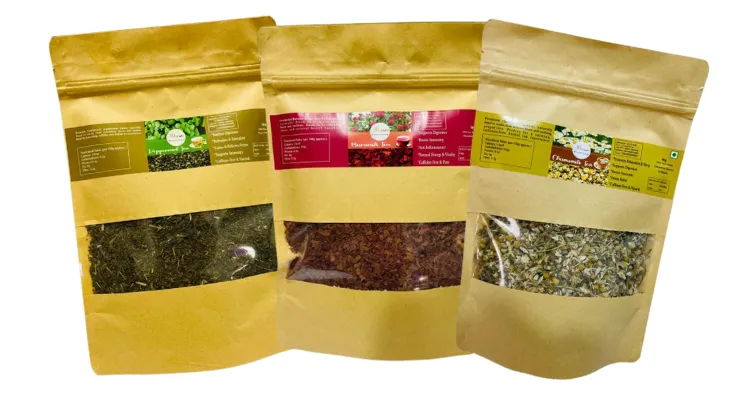 ALTUVA Herbal Tea Combo | Chamomile, Buransh & Peppermint Tea (50g Each)