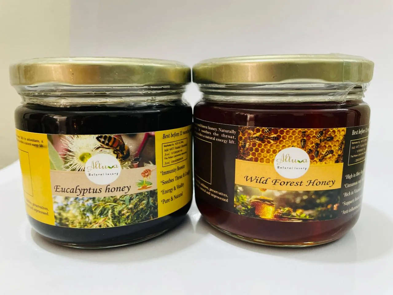 ALTUVA Combo Honey – Wild Forest Honey & Eucalyptus Honey (Pack of 2)