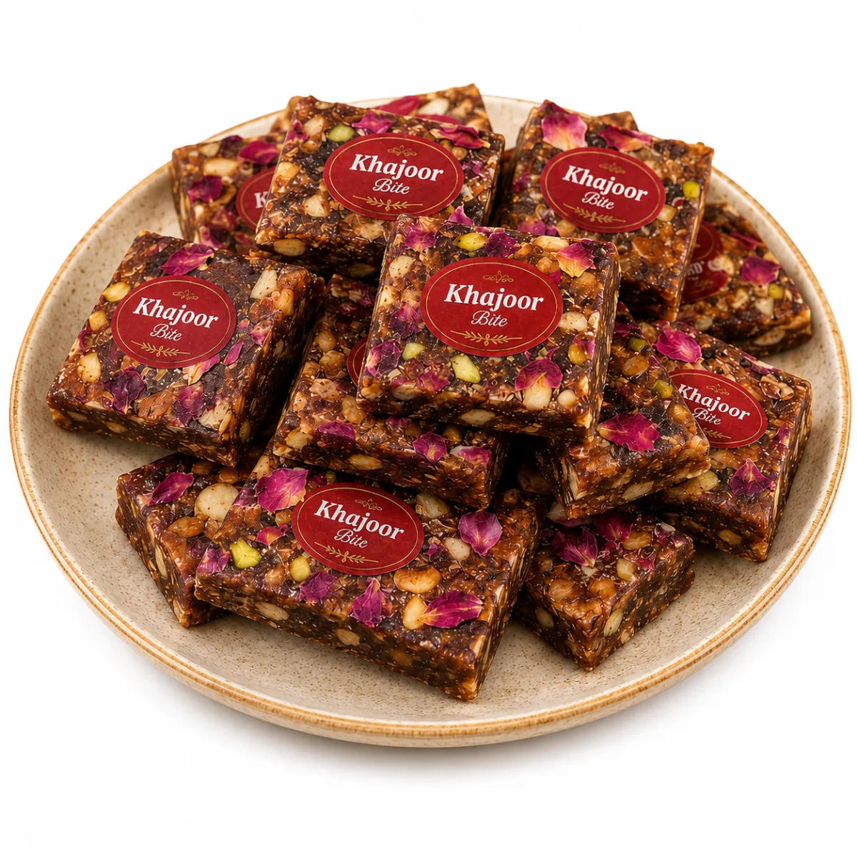 Premium Khajoor Bite | Dates & Dry Fruits Energy Bites | Healthy Date Sweet with Rose Petals